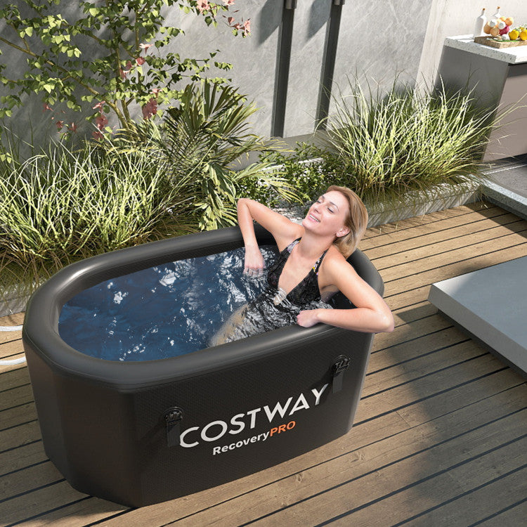 248 Gallon Portable Ice Bath Tub For Athletes – Inflatable Cold Plunge Pool With Insulated Lid, Works With Water Chillers For Post-Workout, White - View #13