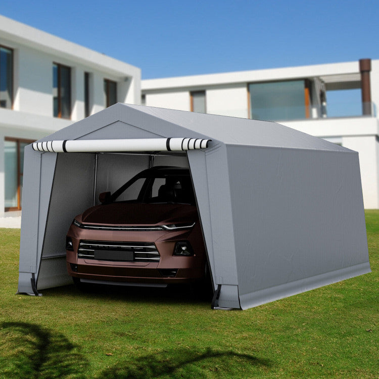 car storage tent 10 x 16/10 x 20 Feet Outdoor Heavy-Duty Carport with 2 Doors-10 x 20 ft
