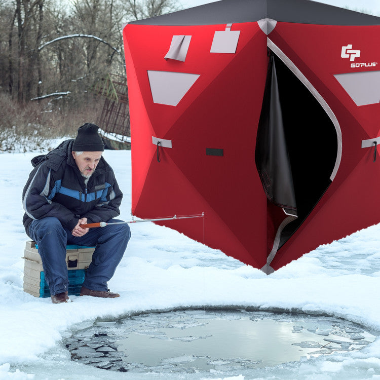 pop up ice fishing tent 2-person Portable Pop-Up Ice Fishing Shelter Tent with Carrying Bag – Chairliving