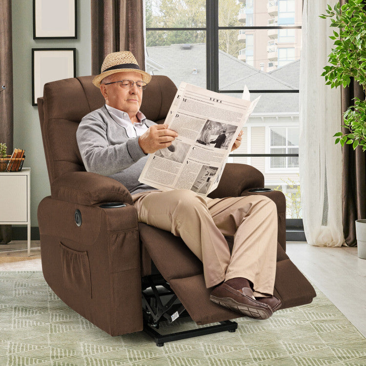 Electric Power Lift Recliner Sofa Fabric Massage Chair with Heated Vibration and Remote Control for Elderly Electric Power Lift Recliner Sofa Fabric Massage Chair with Heated Vibration and Remote Control for Elderly