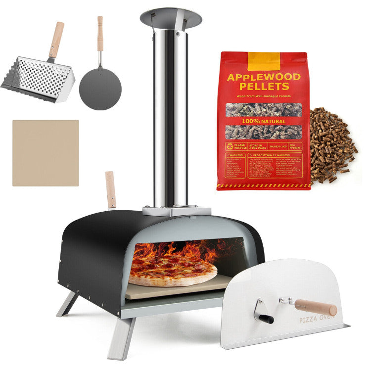 Outdoor Portable 2-in-1 Pizza and Grill Oven Wood Pellet Pizza