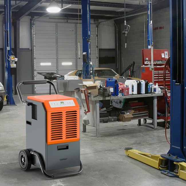 140 PPD Portable Commercial Grade Dehumidifier Industrial Dehumidifier with 1.45 Gallon Water Tank and 6.5 Ft Drainage Pipe