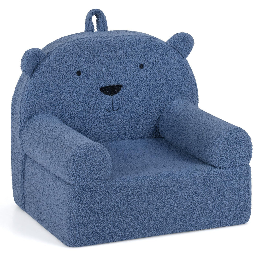 Kids Bear Sofa, Toddler Foam Couch with Soft Fleece Fabric Cover