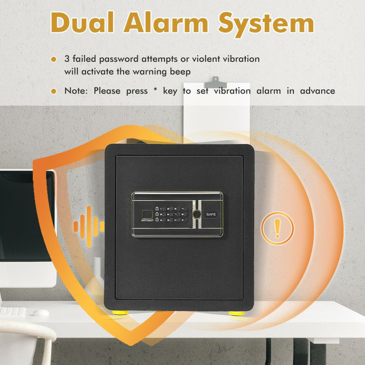 1.25 cu ft Steel Home Electronic Safe Box Office Safe Cabinet with Keypad and Key