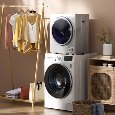 1.5 Cu .ft Portable Clothes Dryer Electric Compact Laundry Dryer with Automatic Drying Modes and Stainless Steel Tub