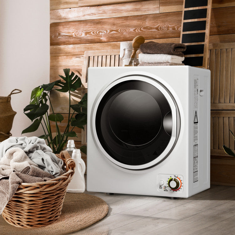 1.5 Cu .ft Portable Clothes Dryer Electric Compact Laundry Dryer with Automatic Drying Modes and Stainless Steel Tub