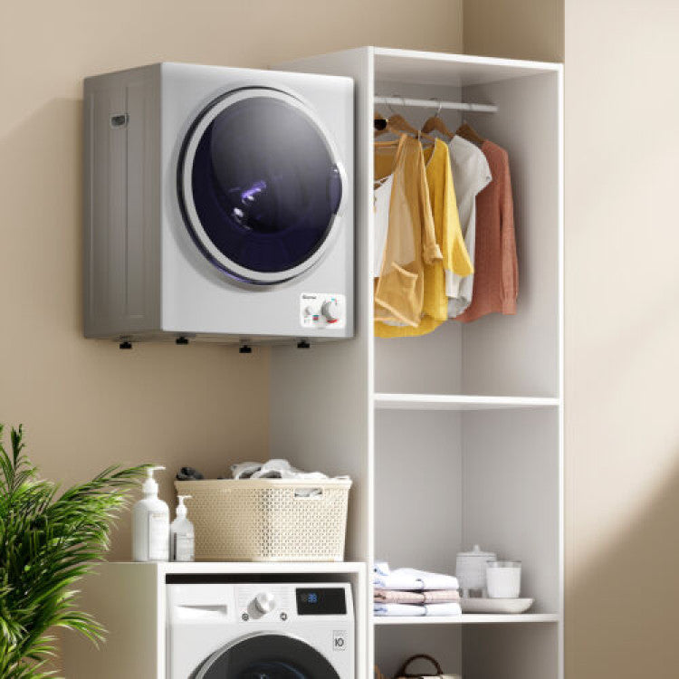 1.5 Cu .ft Portable Clothes Dryer Electric Compact Laundry Dryer with Automatic Drying Modes and Stainless Steel Tub
