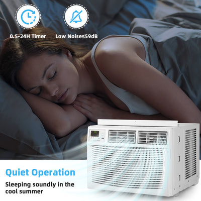 10000 BTU Smart Window Air Conditioner 120V/60Hz Window AC Unit with Adjustable Wind Direction and Remote Control