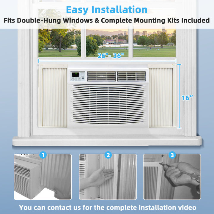 10000 BTU Smart Window Air Conditioner 120V/60Hz Window AC Unit with Adjustable Wind Direction and Remote Control