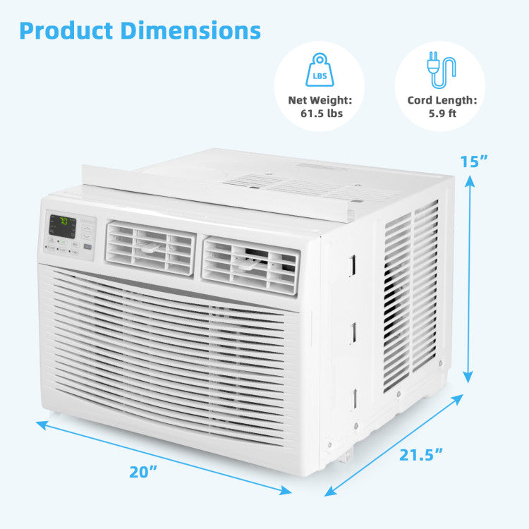 10000 BTU Smart Window Air Conditioner 120V/60Hz Window AC Unit with Adjustable Wind Direction and Remote Control