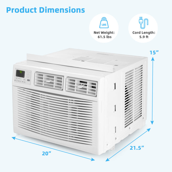 10000 BTU Smart Window Air Conditioner 120V/60Hz Window AC Unit with Adjustable Wind Direction and Remote Control