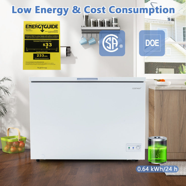 10 Cu.Ft. Chest Freezer Compact Deep Fridge Freestanding Top Open Door ...