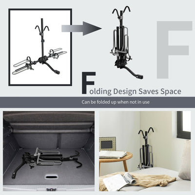 2-Bike Hitch Mount Bike Rack for 1-1/4 Inch or 2 Inch Receiver