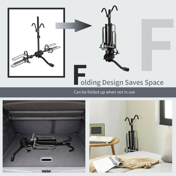 2-Bike Hitch Mount Bike Rack for 1-1/4 Inch or 2 Inch Receiver