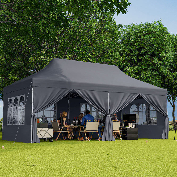 10 x 20 FT Outdoor Pop-Up Canopy Portable Heavy-Duty Gazebo Tent