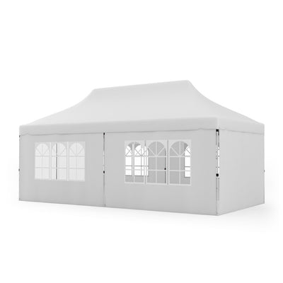 10 x 20 FT Outdoor Pop-Up Canopy Portable Heavy-Duty Gazebo Tent with 6 Removable Sidewalls and Carrying Bag for 15-20 People