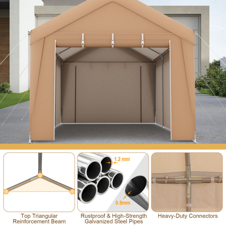 10 x 20 Feet Heavy Duty Car Canopy Tent Portable All-Weather Garage Carport with Galvanized Steel Frame