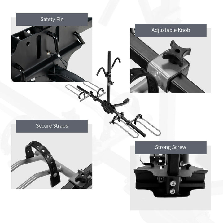 2-Bike Hitch Mount Bike Rack for 1-1/4 Inch or 2 Inch Receiver