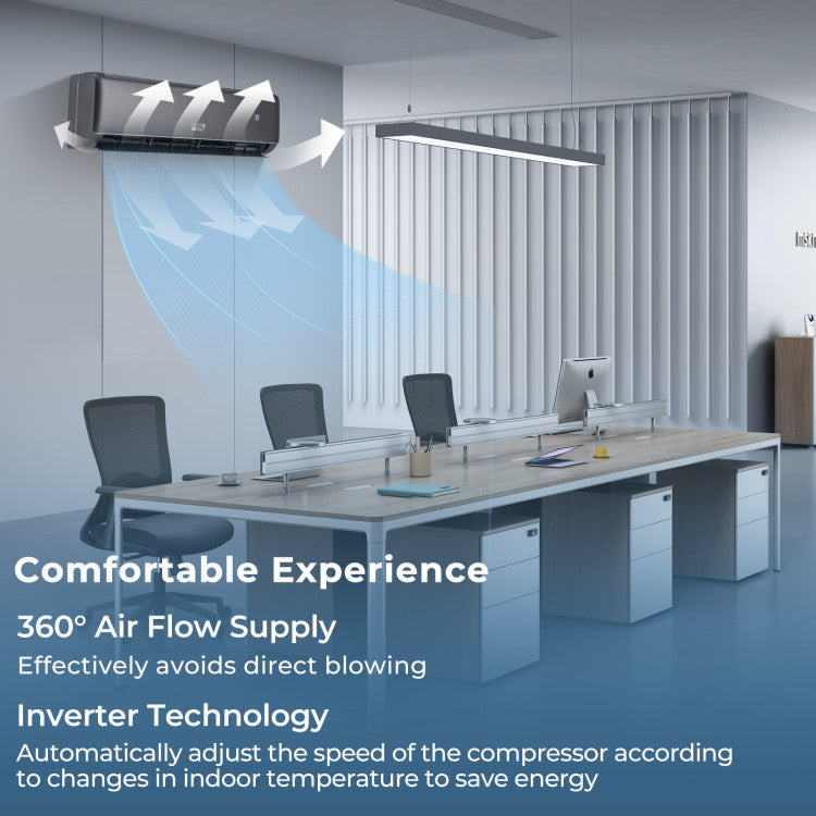 12000 BTU 4-in-1 Mini Split Air Conditioner &amp; Heater 21 SEER2 208-230V Inverter AC Unit with Remote Control and Installation Kit