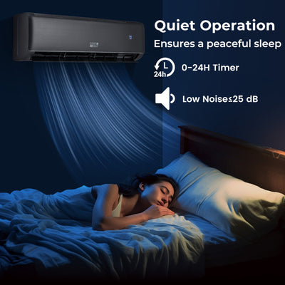 12000 BTU 4-in-1 Mini Split Air Conditioner & Heater 21 SEER2 208-230V Inverter AC Unit with Remote Control and Installation Kit