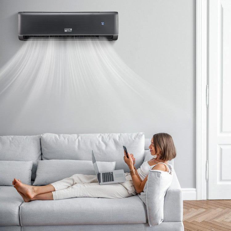 12000 BTU 4-in-1 Mini Split Air Conditioner &amp; Heater 21 SEER2 208-230V Inverter AC Unit with Remote Control and Installation Kit