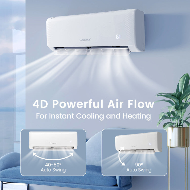 12000 BTU Mini Split Air Conditioner 21 SEER2 208-230V Ductless AC Unit with Remote Control and Installation Kit