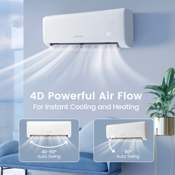 12000 BTU Mini Split Air Conditioner 21 SEER2 208-230V Ductless AC Unit with Remote Control and Installation Kit