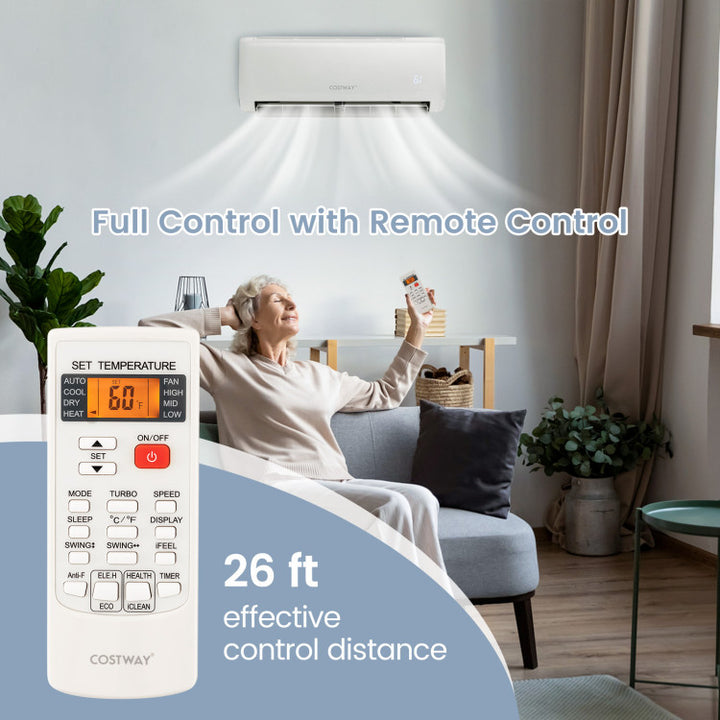 12000 BTU Mini Split Air Conditioner 21 SEER2 208-230V Ductless AC Unit with Remote Control and Installation Kit