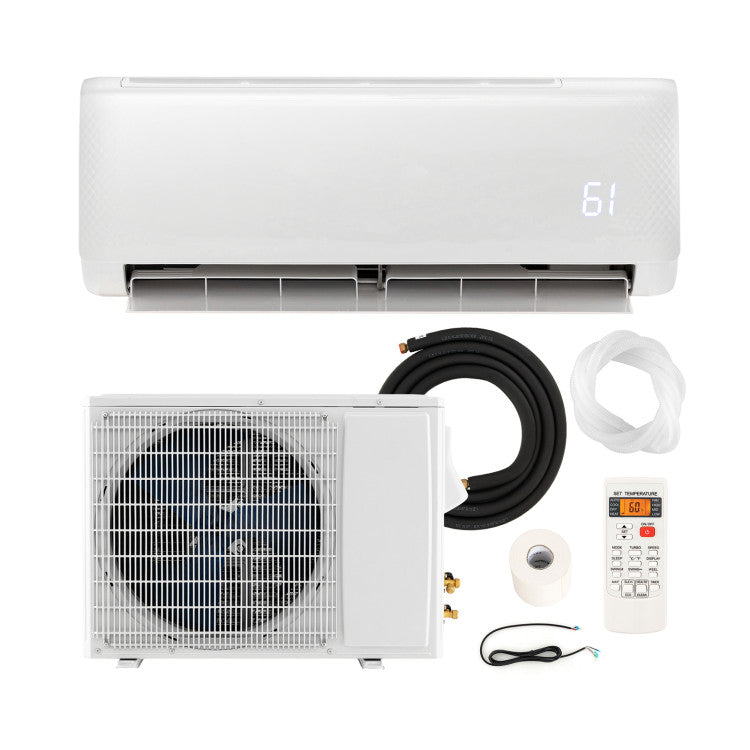 12000 BTU Mini Split Air Conditioner and Heater 21 SEER2 208-230V Wall-Mounted Ductless AC Unit with Remote Control and Self-Cleaning Function