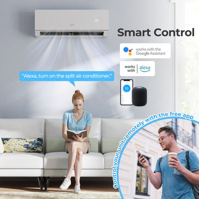 Energy Star Certified 12000 BTU 24 SEER2 115V Ductless Mini Split Air Conditioner and Heater WiFi Enabled
