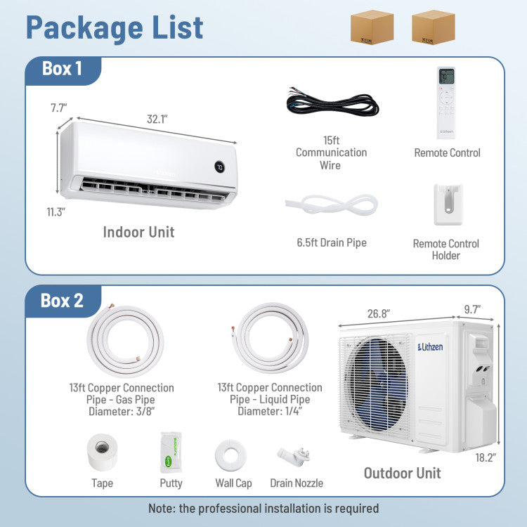 12000 BTU 18.1 SEER2 115V Mini Split Air Conditioner Works with Alexa
