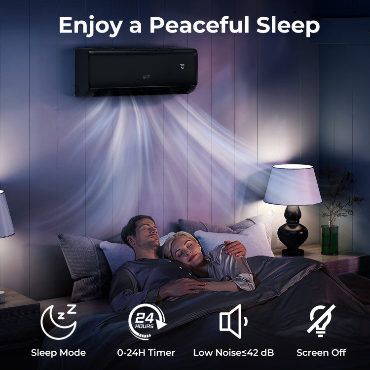 12000 BTU 22 SEER2 115V WiFi Enabled Mini Split AC Compatible with Alexa Gray
