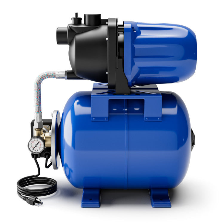 1200W 1.6HP Shallow Well Pump 1000GPH Garden Water Pump Jet with Pressure Tank for Garden Irrigation