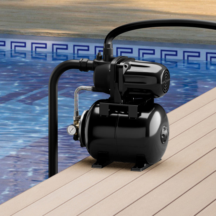 1200W 1.6HP Shallow Well Pump 1000GPH Garden Water Pump Jet with Pressure Tank for Garden Irrigation