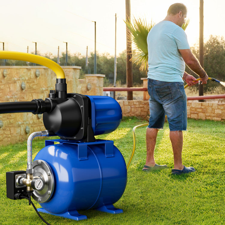 1200W 1.6HP Shallow Well Pump 1000GPH Garden Water Pump Jet with Pressure Tank for Garden Irrigation