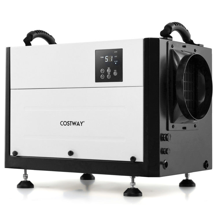124 PPD Commercial Dehumidifier 1300 Sq.Ft Crawl Space Dehumidifier with 24H Timer and 3 Working Modes for Basement Warehouse