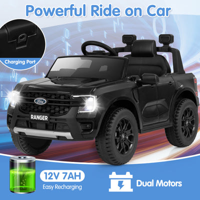 12V 7AH Kids Licensed Ford Ranger Ride On Car Electric Toy Vehicle with Storage Basket and Remote Control