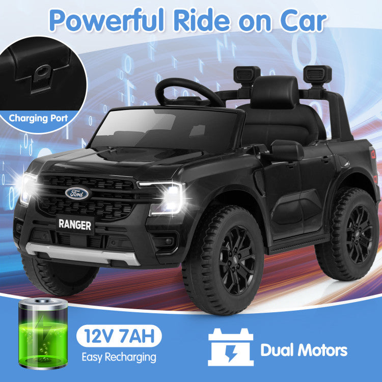12V 7AH Kids Licensed Ford Ranger Ride On Car Electric Toy Vehicle with Storage Basket and Remote Control