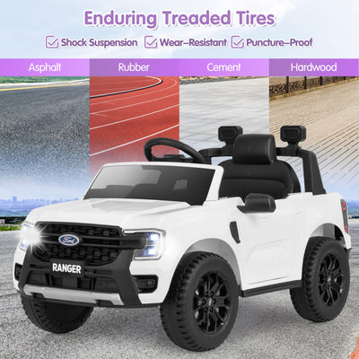 12V 7AH Kids Licensed Ford Ranger Ride On Car Electric Toy Vehicle with Storage Basket and Remote Control
