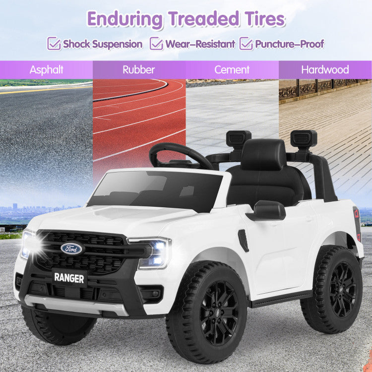 12V 7AH Kids Licensed Ford Ranger Ride On Car Electric Toy Vehicle with Storage Basket and Remote Control