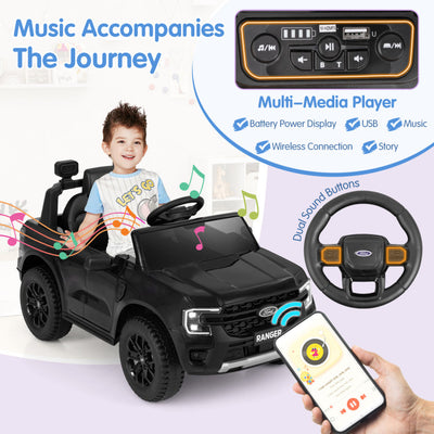 12V 7AH Kids Licensed Ford Ranger Ride On Car Electric Toy Vehicle with Storage Basket and Remote Control