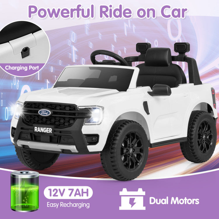 12V 7AH Kids Licensed Ford Ranger Ride On Car Electric Toy Vehicle with Storage Basket and Remote Control