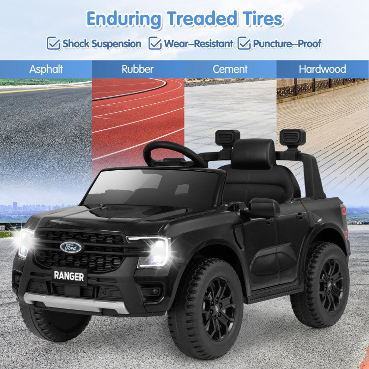 12V 7AH Kids Licensed Ford Ranger Ride On Car Electric Toy Vehicle with Storage Basket and Remote Control