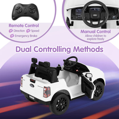 12V 7AH Kids Licensed Ford Ranger Ride On Car Electric Toy Vehicle with Storage Basket and Remote Control