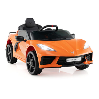 12V Kids Ride On Car Electric Licensed Chevrolet Corvette C8 with Remote Control and Bluetooth Music MP3 Player
