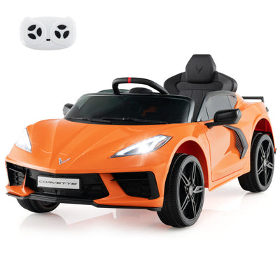 12V Kids Ride On Car Electric Licensed Chevrolet Corvette C8 with Remote Control and Bluetooth Music MP3 Player