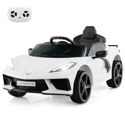 12V Kids Ride On Car Electric Licensed Chevrolet Corvette C8 with Remote Control and Bluetooth Music MP3 Player
