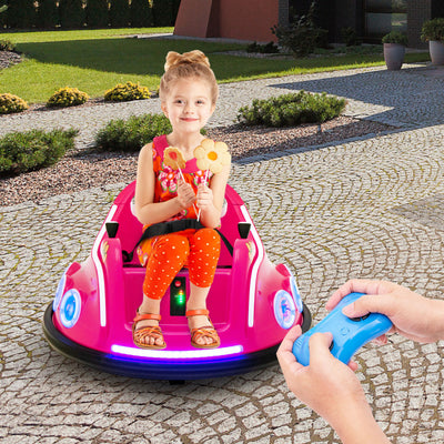 12V Electric Bumper Car Kids Ride On Toy Car with Remote Control and Flashing LED Lights for Toddlers