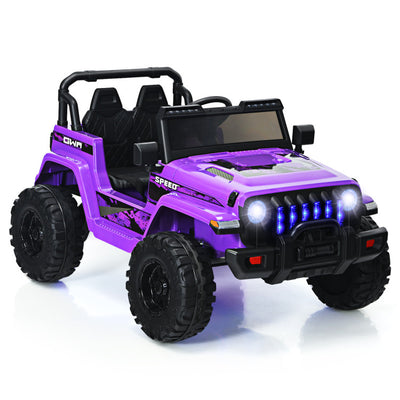 12V Kids Ride Jeep Electric Truck with Parental Remote Control and LED Lights