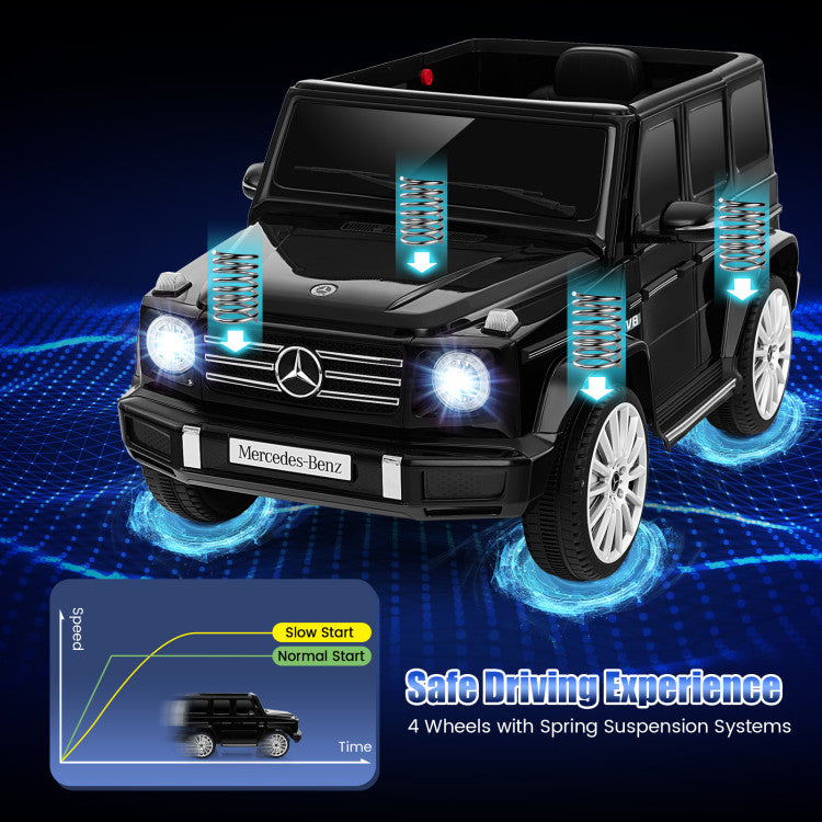 12V Kids Ride on Car Battery Powered Mercedes-Benz G500 Licensed Truck Electric Vehicle with LED Lights and Rocking Mode